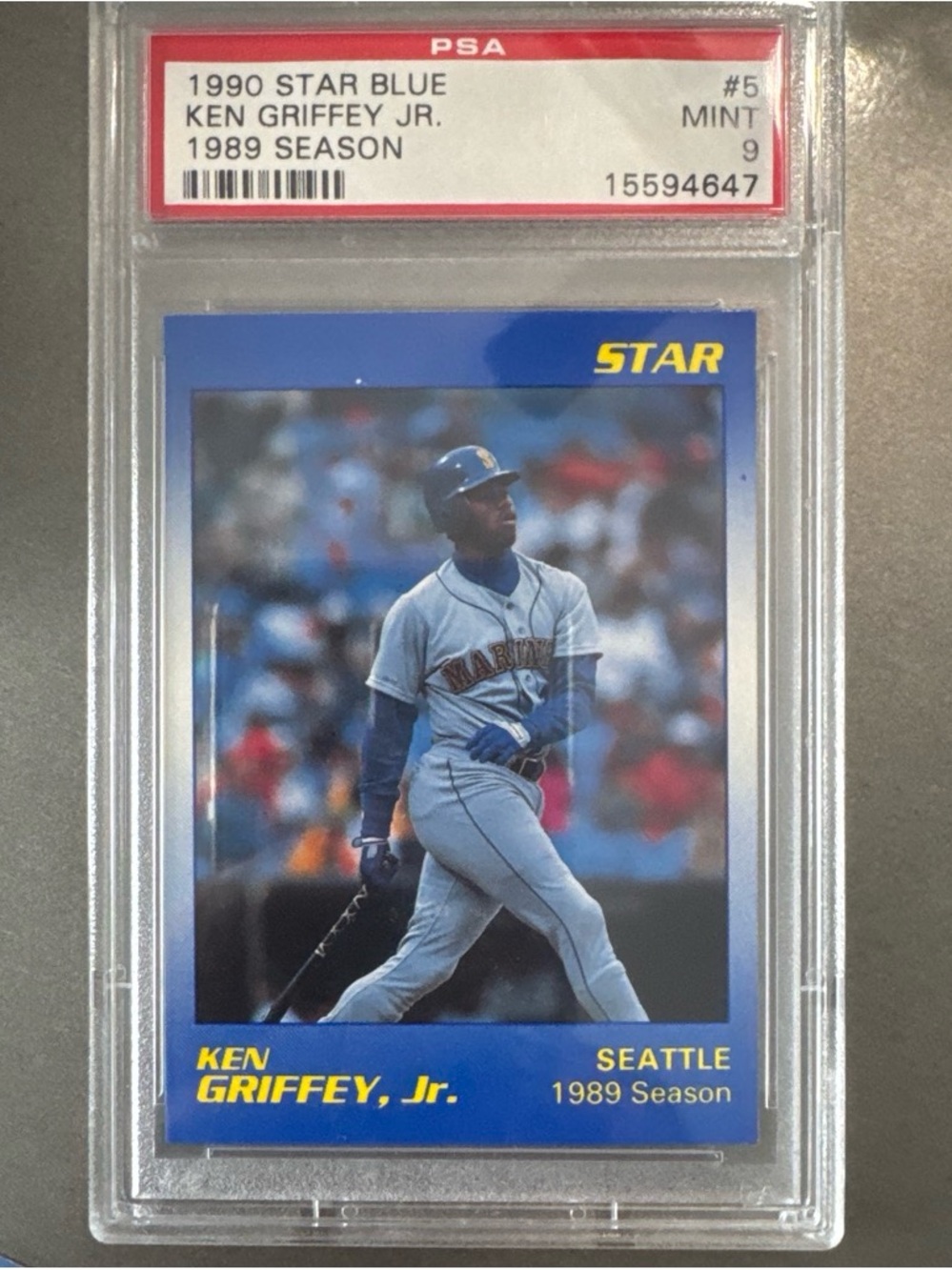 Big Star Ken Griffey Jr. Trading Card Blue Yellow